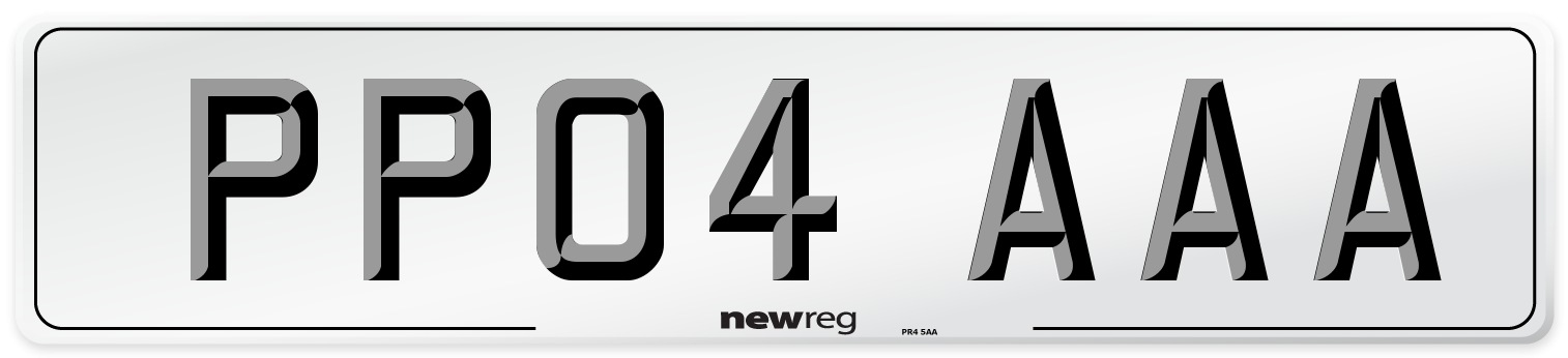 PP04 AAA Number Plate from New Reg